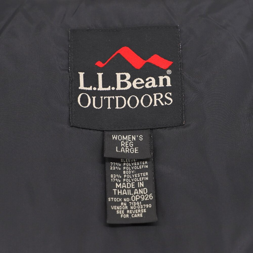 L.L.BEAN OUTDOORS Women's Parka Insulated Hooded Long Jacket Green Black Size L - Picture 10 of 11